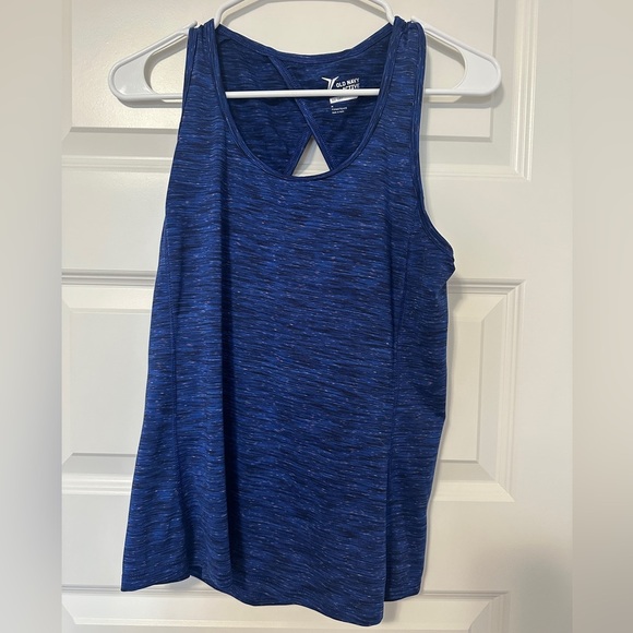 Old Navy Workout Tank Top Blue Speckled Pink Purple Fitted Size Medium Women's - Picture 1 of 8